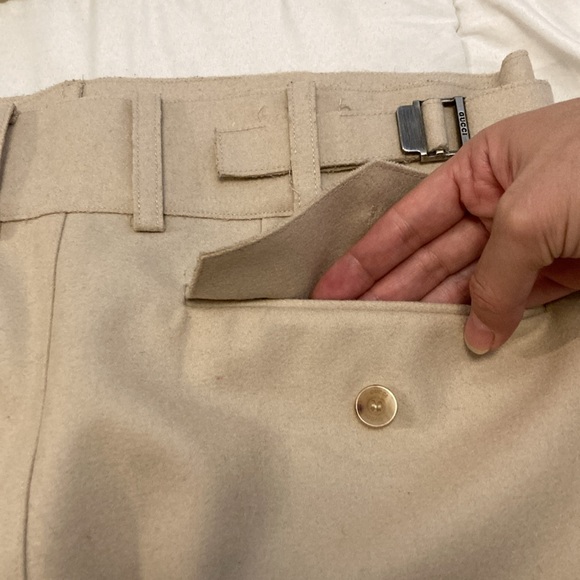 Rare! Gucci Italian Vintage Wool Tailored Pencil Skirt Beige Size 42 (US 6) - Picture 9 of 16
